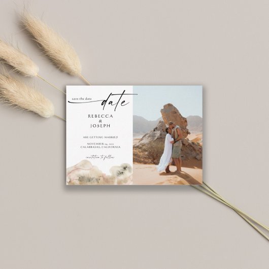 Save The Date Mariage d'aquarelle minimaliste moderne