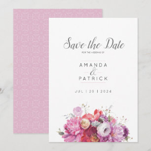 Save The Date Mariage d'aquarelle rose d'été