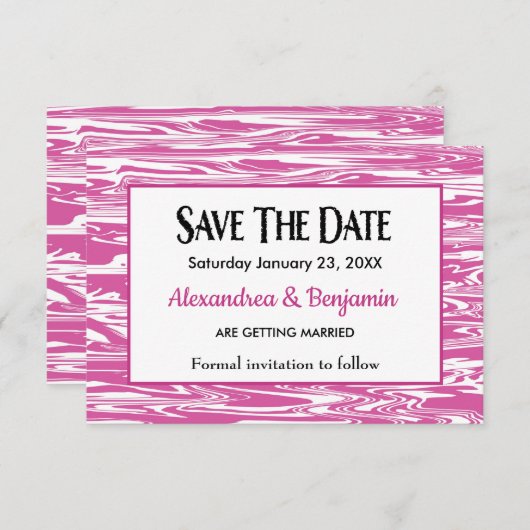 Save The Date Mariage d'aquarelle rose moderne Personnaliser (Devant / Derrière)