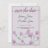Save The Date Mariage d'aquarelle rose pâle (Devant)