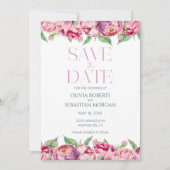 Save The Date Mariage d'aquarelle rose pâle (Devant)