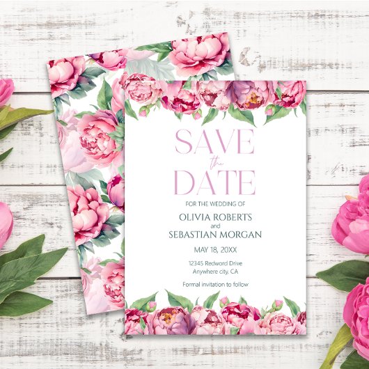 Save The Date Mariage d'aquarelle rose pâle