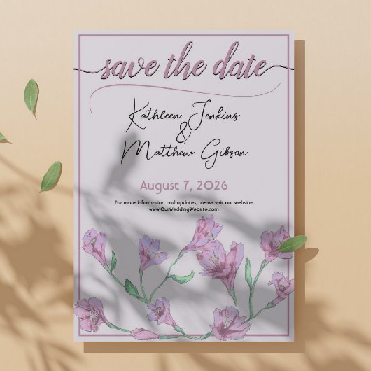 Save The Date Mariage d'aquarelle rose pâle