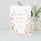 Save The Date Mariage d'aquarelle rose pâle (Debout devant)