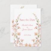 Save The Date Mariage d'aquarelle rose pâle (Devant / Derrière)