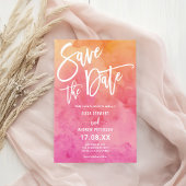 Save The Date Mariage d'aquarelle rose rose d'été