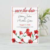 Save The Date Mariage d'aquarelle rouge (Debout devant)