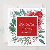 Save The Date Mariage d'aquarelle rouge (Devant)