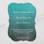 Save The Date Mariage d'aquarelle - Turquoise (Devant / Derrière)