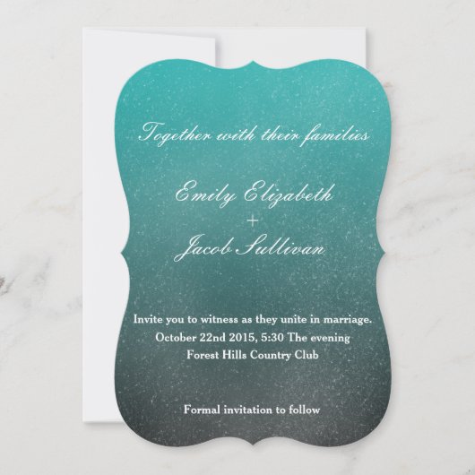 Save The Date Mariage d'aquarelle - Turquoise (Devant)