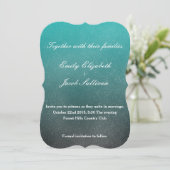 Save The Date Mariage d'aquarelle - Turquoise (Debout devant)