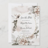 Save The Date Mariage d'aquarelle végétale rose floral (Devant)