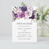Save The Date Mariage d'aquarelle violet (Debout devant)