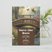 Save The Date Mariage d'arbre d'aquarelle du lac Mountain (Debout devant)