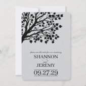 Save The Date Mariage d'arbre gris Aspen (Devant)