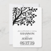 Save The Date Mariage d'arbre noir et blanc (Devant)