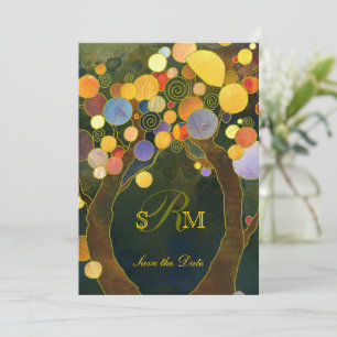 Save The Date Mariage d'arbre romantique à terre Sauvez la date