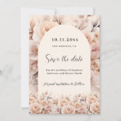 Save The Date Mariage d'arc rose de pêche à la crème (Devant)