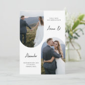 Save The Date Mariage d'arche photo noir et blanc moderne (Debout devant)