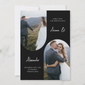 Save The Date Mariage d'arche photo noir et blanc moderne (Devant)