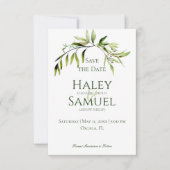 Save The Date Mariage d'armature de verdure rustique (Devant)