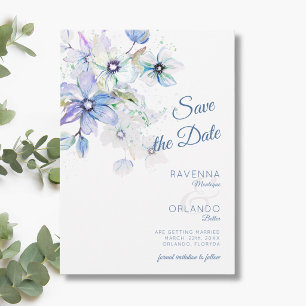 Save The Date Mariage d'Art Botanique Floral Pastel d'Hiver Roma