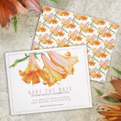 Save The Date Mariage d'art floral de lys orange