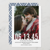 Save The Date Mariage Date découpe photo verticale Enregistrer l (Devant / Derrière)