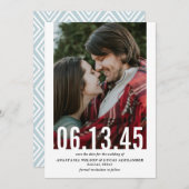 Save The Date Mariage Date découpe photo verticale Enregistrer l (Devant / Derrière)