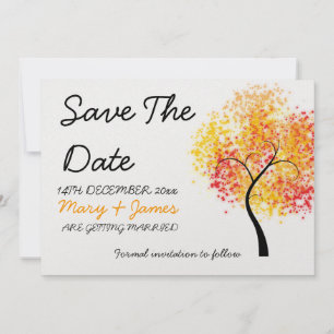 Save The Date Mariage d'automne Arbre Tourbillonnant "Sauver La