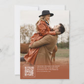 Save The Date Mariage d'automne aux fleurs orange brûlé (Dos)