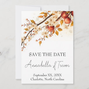 Save The Date Mariage d'Automne aux Pommes et Fleurs