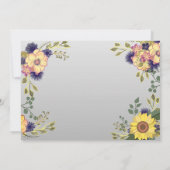 Save The Date Mariage d'automne aux tournesols et fleurs pourpre (Dos)