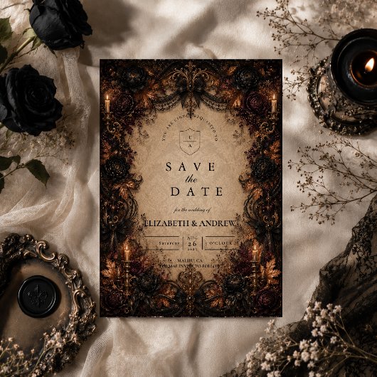 Save The Date Mariage d'automne de romance sombre