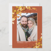 Save The Date Mariage d'automne d'Orange brûlé Photo Enregistrer (Devant)