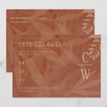 Mariage d'automne moderne Terracotta Feuilles doré