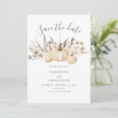Save The Date Mariage d'automne rustique à la citrouille (Debout devant)