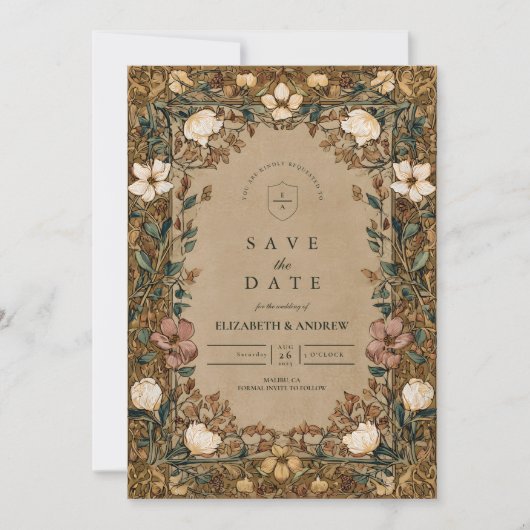 Save The Date Mariage d'automne vintage (Devant)
