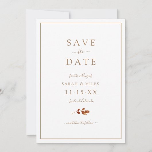 Save The Date Mariage de automne (Devant)