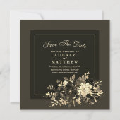 Save The Date Mariage de automne Brown de la Terre pulvérisé Flo (Devant)