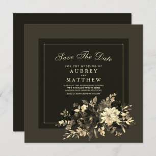 Save The Date Mariage de automne Brown de la Terre pulvérisé Flo