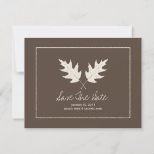 Save The Date Mariage de automne Brown Enregistrer La Date Chêne