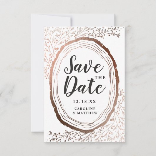 Save The Date Mariage de automne d'automne de l'huile de cuivre  (Devant)