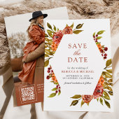 Save The Date Mariage de automne d'automne de l'orange brûlé