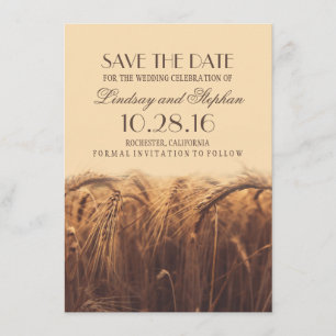 Save The Date Mariage de automne de blé Enregistrer les invitati
