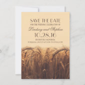 Save The Date Mariage de automne de blé Enregistrer les invitati (Devant)