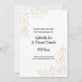 Save The Date Mariage de automne de bord feuille d'érable Enregi (Devant)