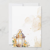 Save The Date Mariage de automne de lanterne jaune Floral Enregi (Dos)