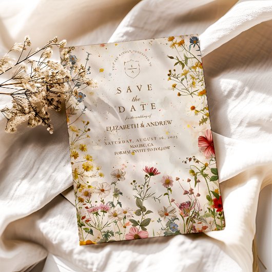 Save The Date Mariage de automne de prairie fleur sauvage