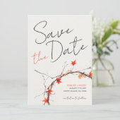 Save The Date Mariage de automne Delicate Enregistrer la date (Debout devant)